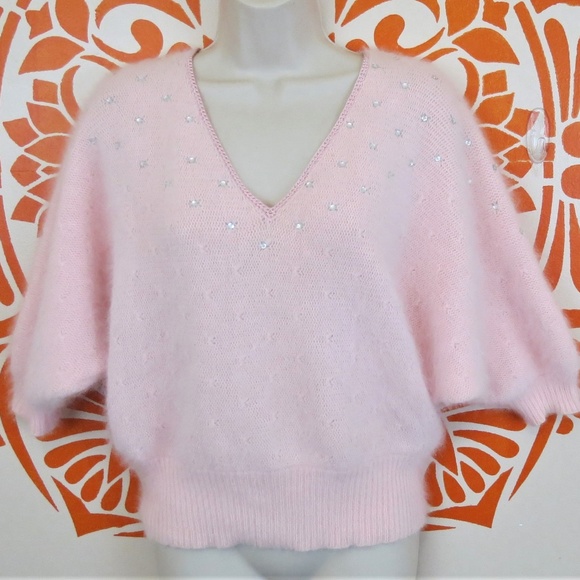 Grace Young Sweaters - Vintage 50’s Light Pink Angora Sweater S